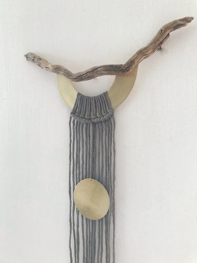 WALL HANGING // DRIFTWOOD, BRASS AND COTTON