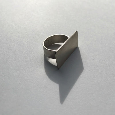 RECTANGULAR PLATE RING - 925 SILVER