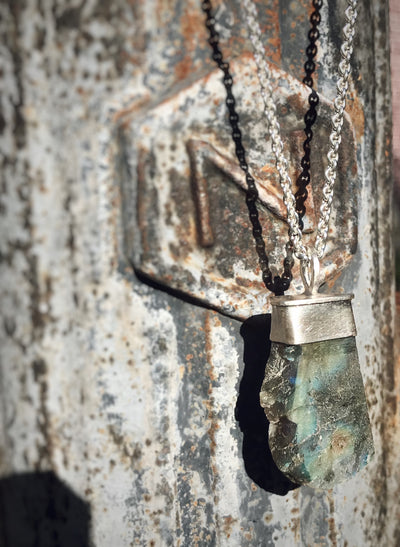 PENDANT LABRADORITE SET IN 925 SILVER