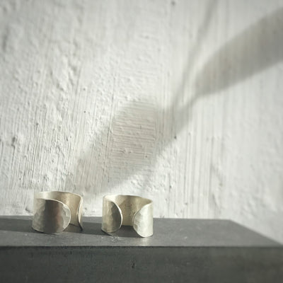 OPEN BAND SILVER RING HAMMERED - 925 SILVER