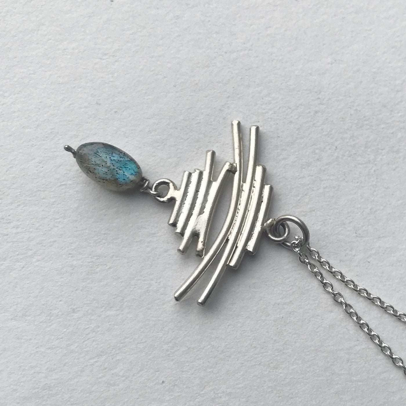 NECKLACE LABRADORITE PENDANT - 925 SILVER