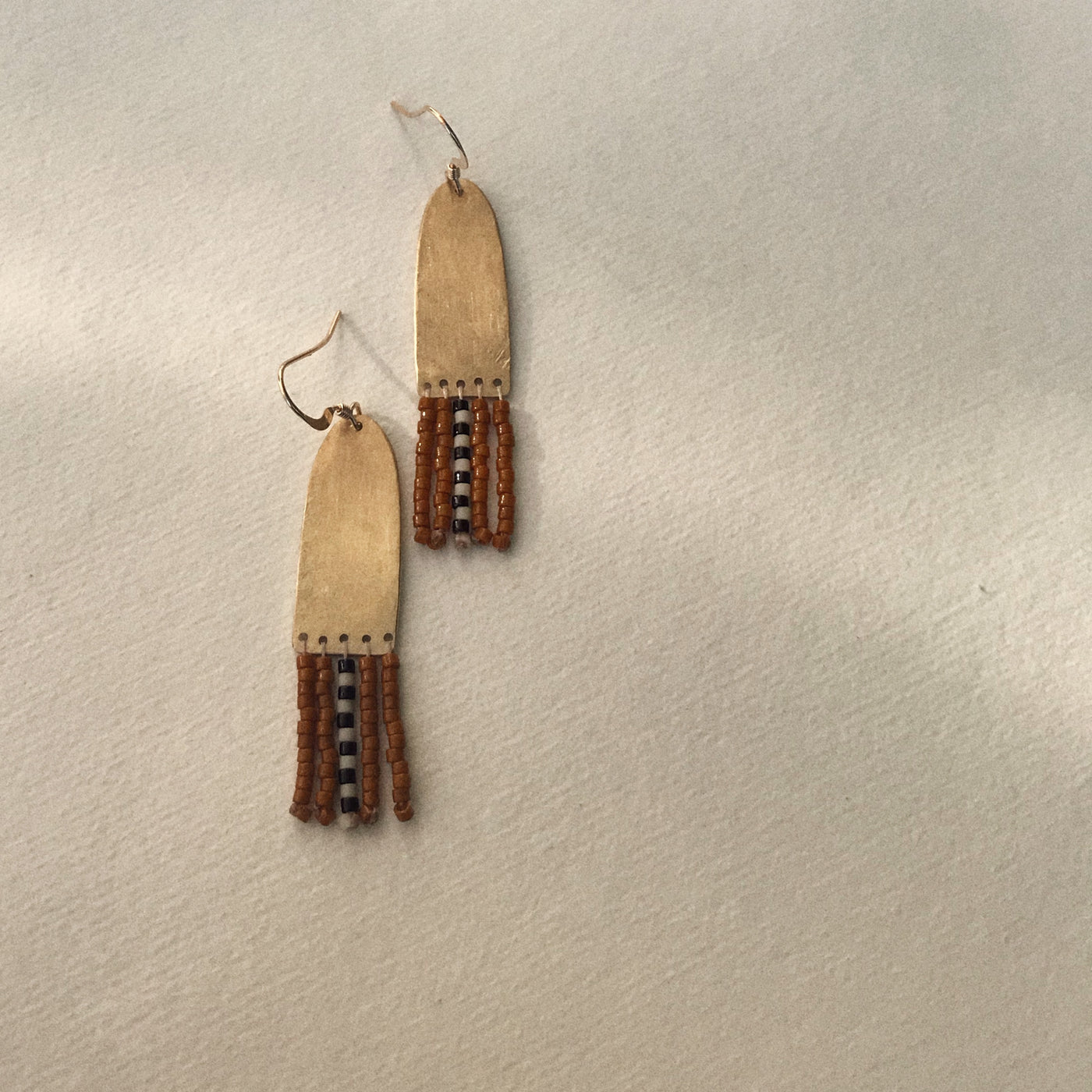 EARRINGS " SIENNA" - BRASS & GLASS