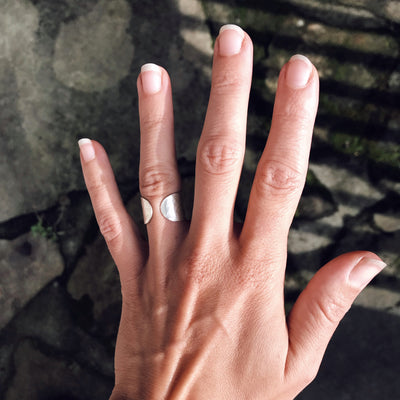 OPEN BAND SILVER RING HAMMERED - 925 SILVER