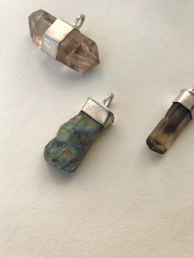 PENDANT SMOKY QUARTZ SET IN 925 SILVER