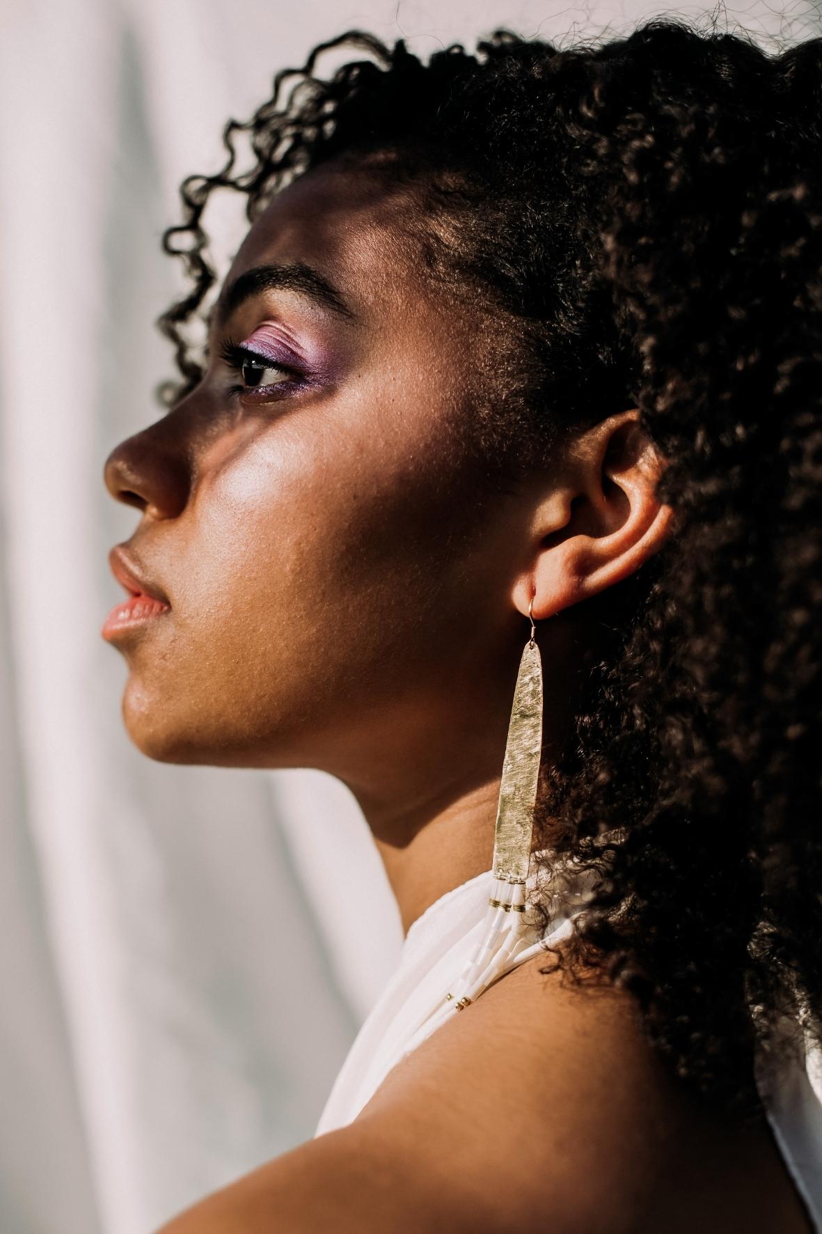 GS EARRINGS // BRASS AND WHITE SEA SHELL