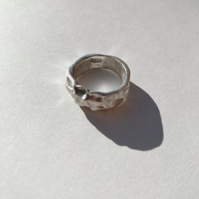 925 RECYCLED SILVER RING // WAVES 1